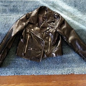 Patent leather black jacket